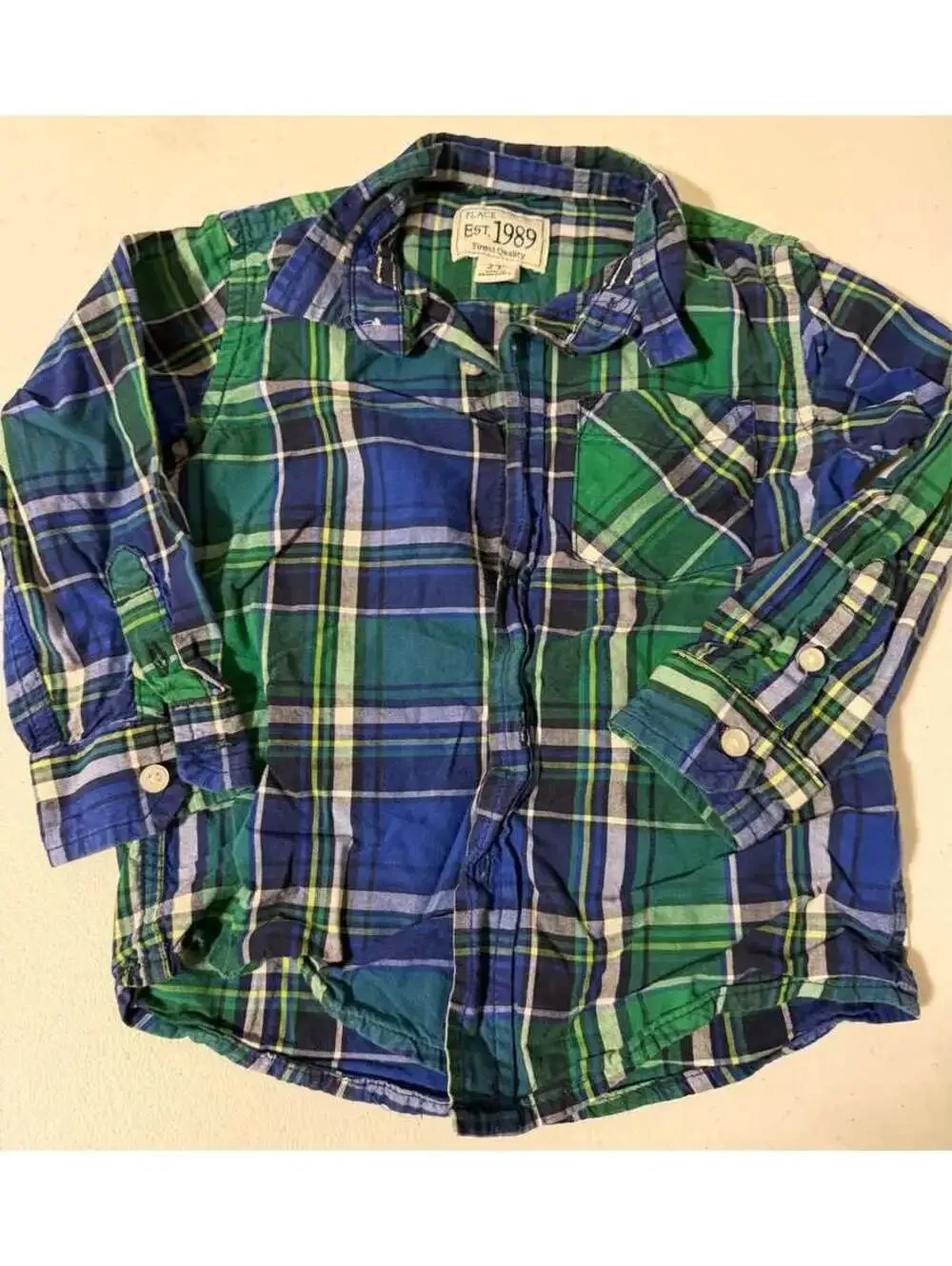 The Children's Place 2T Boys Bundle - 2 Plaid Shirts and Jeans